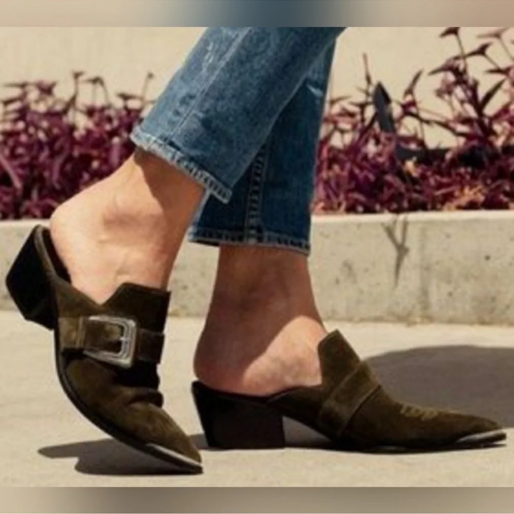 PAIGE Kensington Western Mule Size 8 NO BUCKLE - Picture 3 of 9